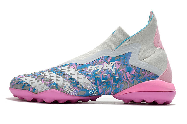 Adidas Predator Freak+ FG Soccer Cleats – High Top – White/Blue/Pink