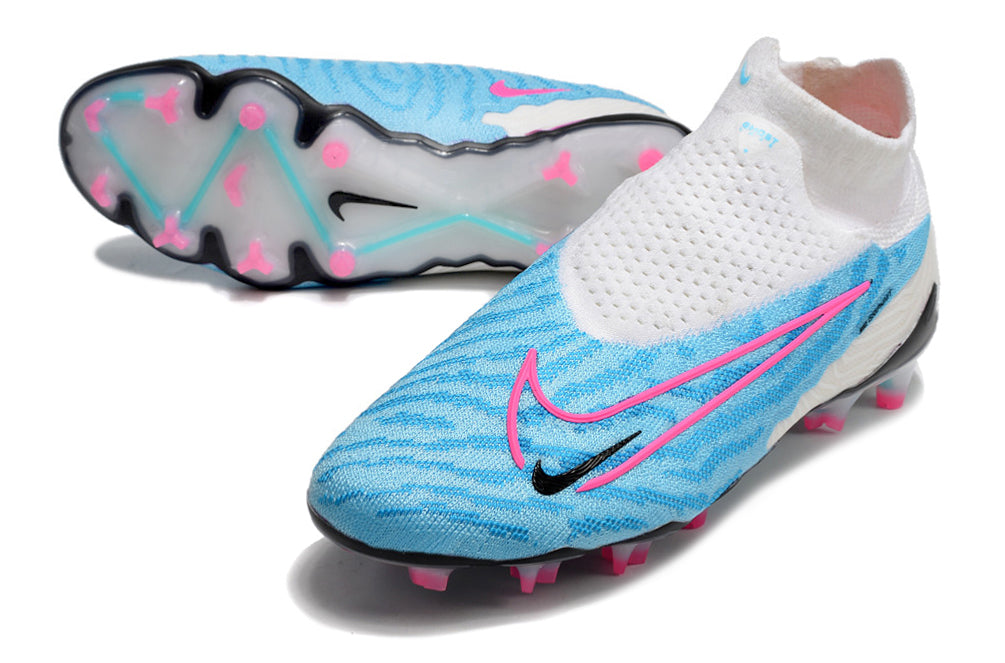 Nike Phantom GX Elite FG White/Blue High Top Football Boots