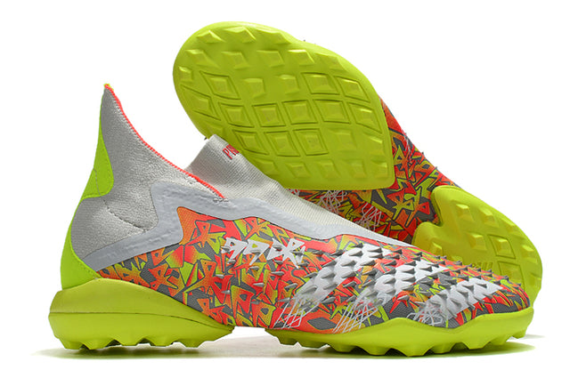Adidas Predator Freak+ FG Soccer Cleats – High Top – White/Orange/Green ⚡