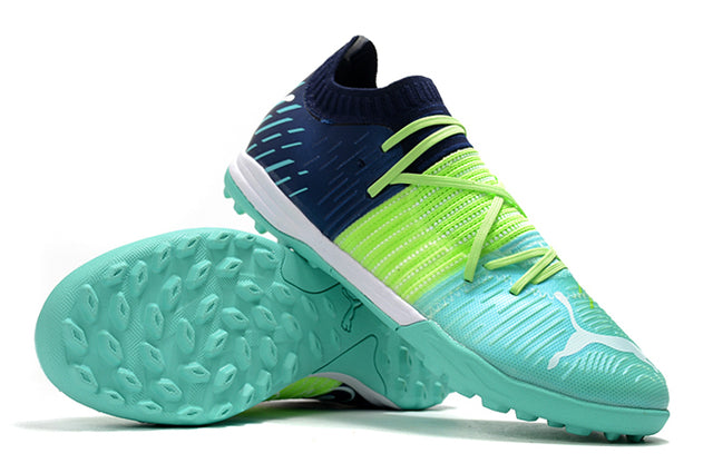 Puma Future Z TF Turf Soccer Cleats - Blue/Yellow/Green (Low)