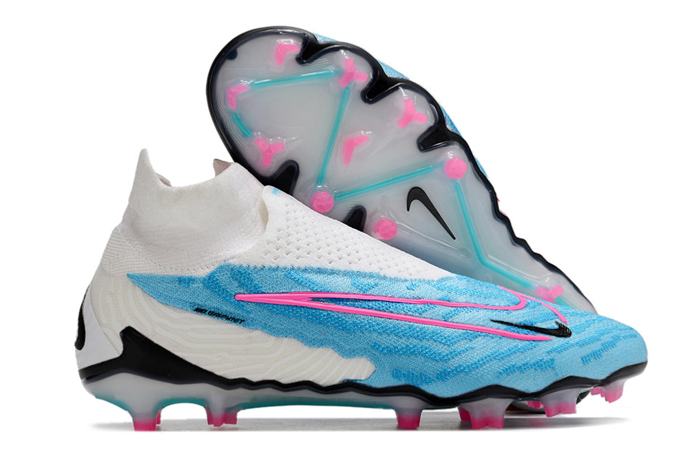 Nike Phantom GX Elite FG White/Blue High Top Football Boots