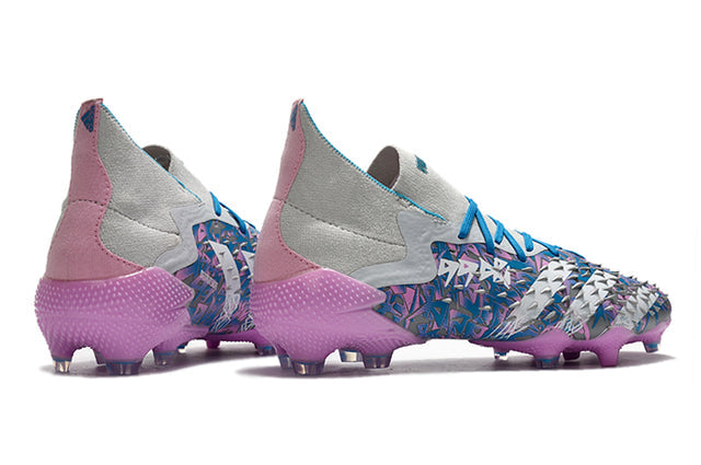 Adidas Predator Freak .1 FG Soccer Cleats – High Top – Gray/Blue/Pink