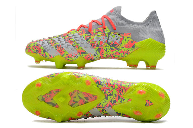 Adidas Predator Freak .1 FG Soccer Cleats – Low Top – Clear Grey/White/Solar Yellow
