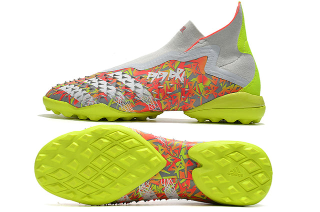Adidas Predator Freak+ FG Soccer Cleats – High Top – White/Orange/Green ⚡