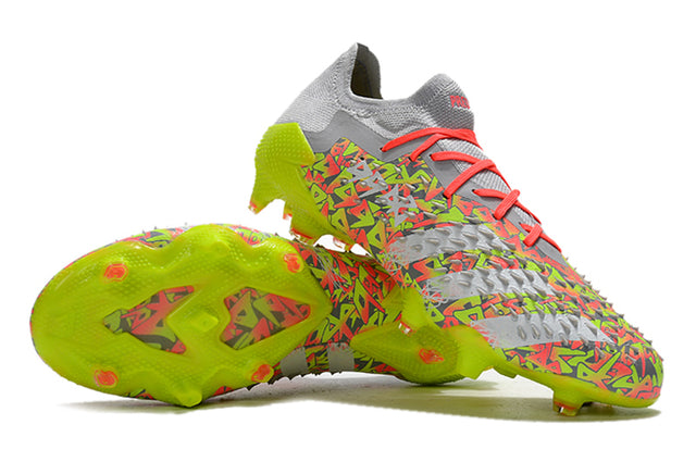 Adidas Predator Freak .1 FG Soccer Cleats – Low Top – Clear Grey/White/Solar Yellow