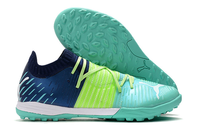 Puma Future Z TF Turf Soccer Cleats - Blue/Yellow/Green (Low)