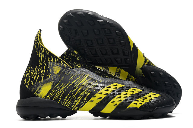 Adidas Predator Freak+ FG Soccer Cleats – High Top – Black/Yellow ⚡