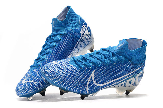 Nike Mercurial Superfly 7 Elite SG-PRO Anti-Clog Turf Soccer Cleats - Blue/White