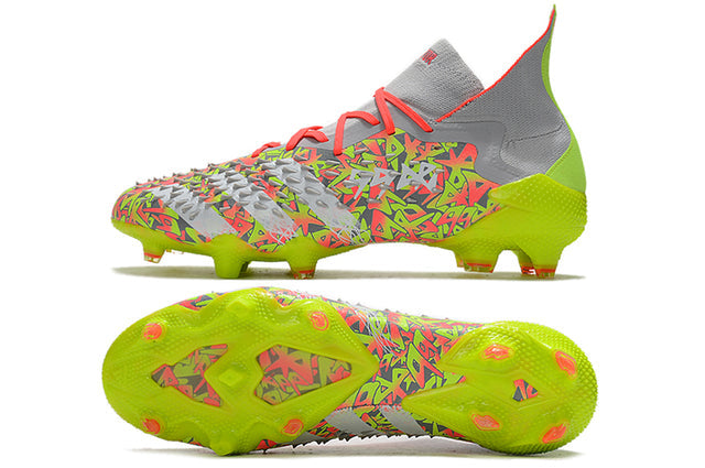Adidas Predator Freak .1 FG Soccer Cleats – High Top – Clear Grey/White/Solar Yellow