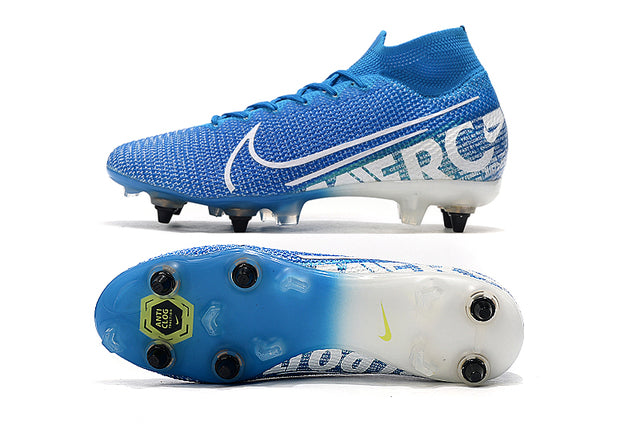 Nike Mercurial Superfly 7 Elite SG-PRO Anti-Clog Turf Soccer Cleats - Blue/White