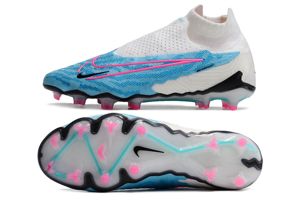 Nike Phantom GX Elite FG White/Blue High Top Football Boots