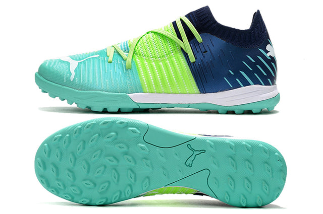 Puma Future Z TF Turf Soccer Cleats - Blue/Yellow/Green (Low)