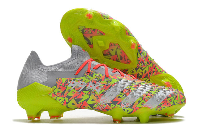 Adidas Predator Freak .1 FG Soccer Cleats – Low Top – Clear Grey/White/Solar Yellow